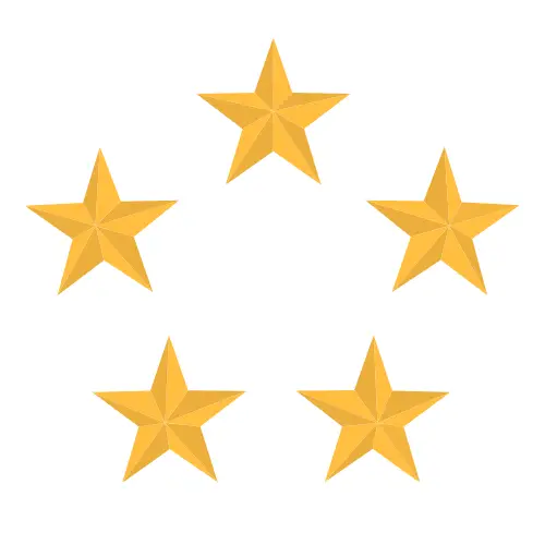 5 stars in a circle representing the highest level of service a cleaning company can provide to their clients in lake county ohio. 